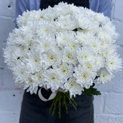 Белая кустовая хризантема - купить с доставкой в по Грязи